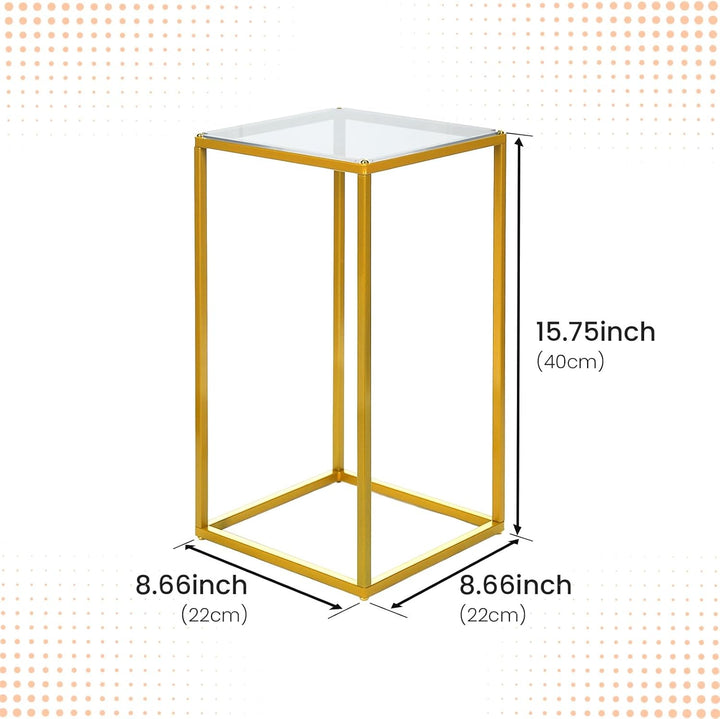 YALLOVE 10 Pcs 40cm Metall Blumenständer, Gold Mittelstücke Vasen Stand mit klaren Acrylplatten, geo