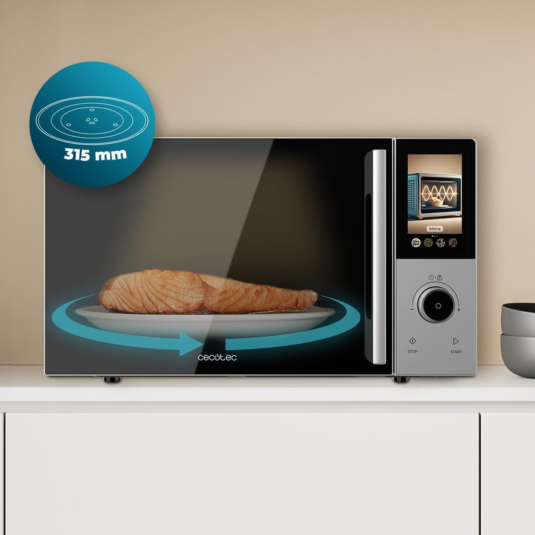 Cecotec Digitale Touchscreen-Mikrowelle mit Grill, 25 l, Convection 2500 Touch, 900 W, Grill 1200 W,