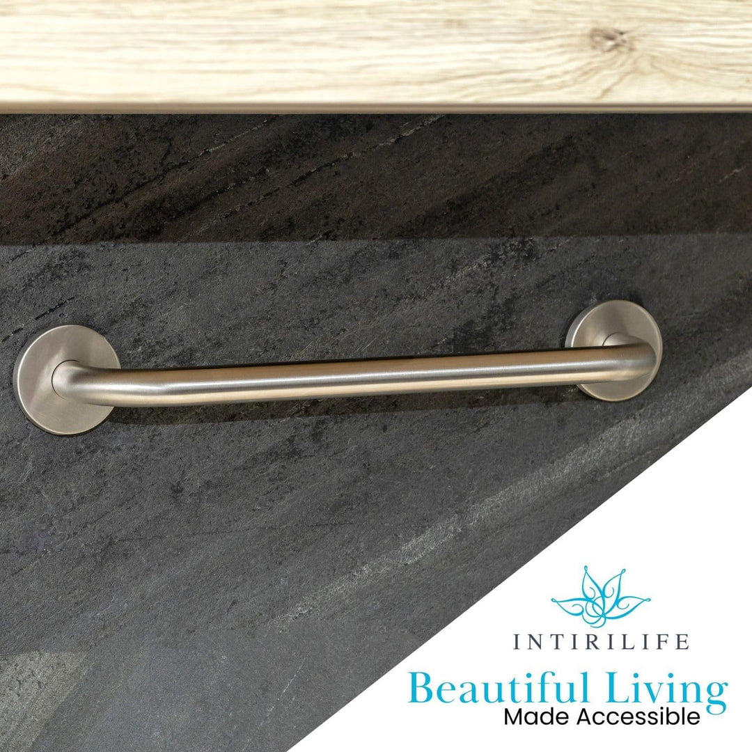 Handtuchhalter aus Edelstahl Gebürstet - Länge 40cm und 19mm Stangendurchmesser zum Bohren - Handtuc