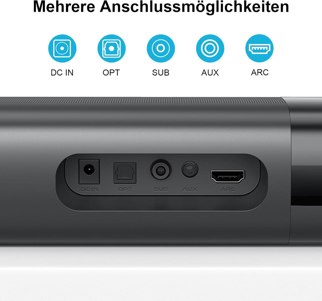 GarageRock Soundbar mit Subwoofer, 110W Surround Sound System mit Deep Bass&amp;Auto Volume Boost&amp;3 EQ M