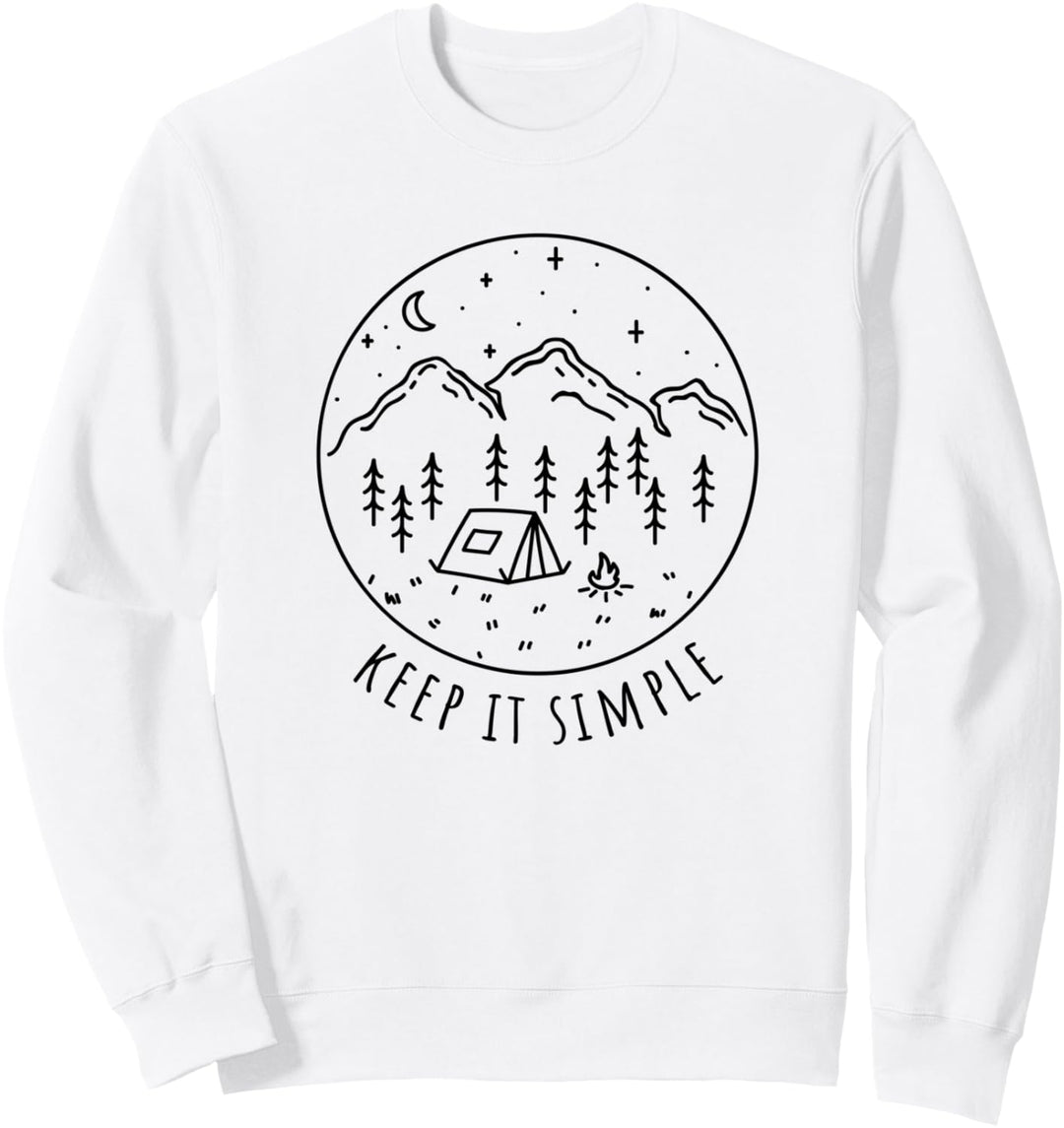 Keep It Simple Zelt Camping Natur Berge Minimalist Camper Sweatshirt