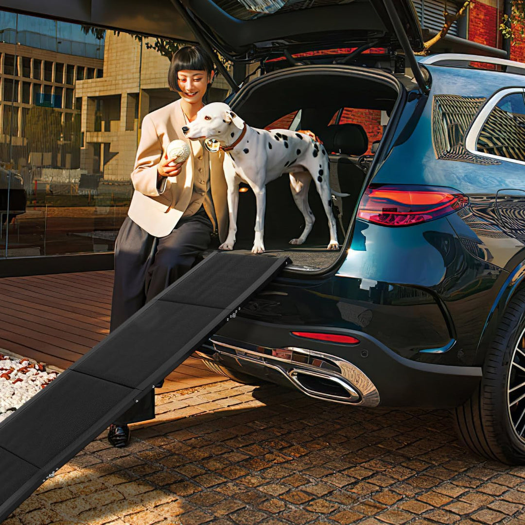 Gadpiparty 180x50cm Hunderampe Auto Klappbar, Klappbare Rampe für Hunde bis 136kg, rutschfeste Teppi
