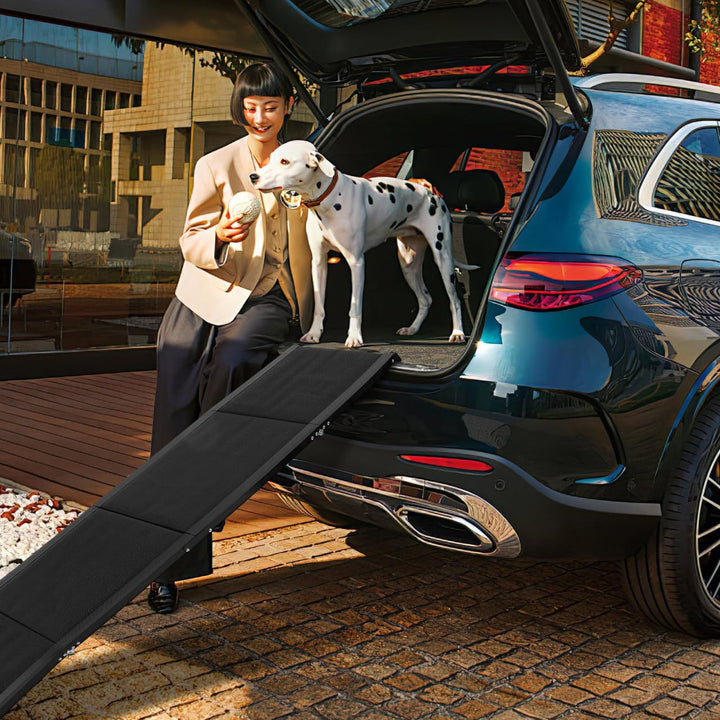 Gadpiparty 180x50cm Hunderampe Auto Klappbar, Klappbare Rampe für Hunde bis 136kg, rutschfeste Teppi