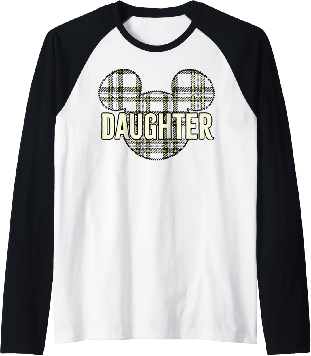 Disney Mickey And Friends Christmas Plaid Mickey Daughter Raglan
