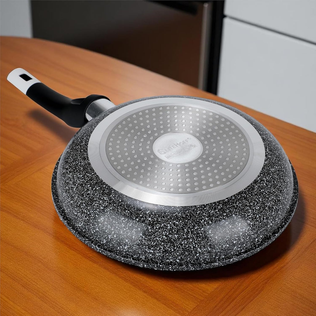 EliteHoff Pfannenset Induktion 4-teilig, Bratpfannenset (20/24/28 cm) + crepe pfanne 24 cm, Induktio
