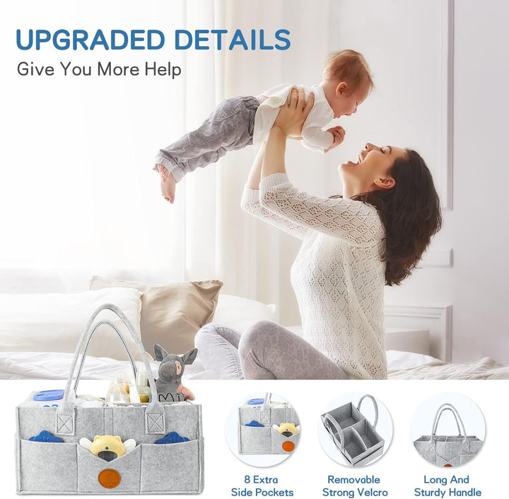 Maliton Wickeltisch Organizer, Baby Windel Caddy Organizer Newborn Essentials, Robuster Tragbarer Fi