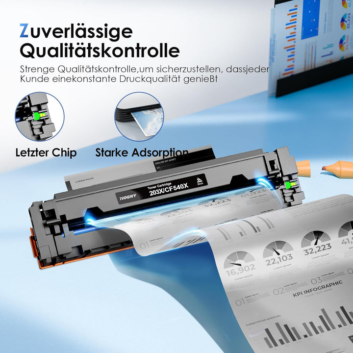 203X CF540X Schwarz Toner Kompatibel für HP 203X 203A CF540X CF540A für Color LaserJet Pro MFP M281f