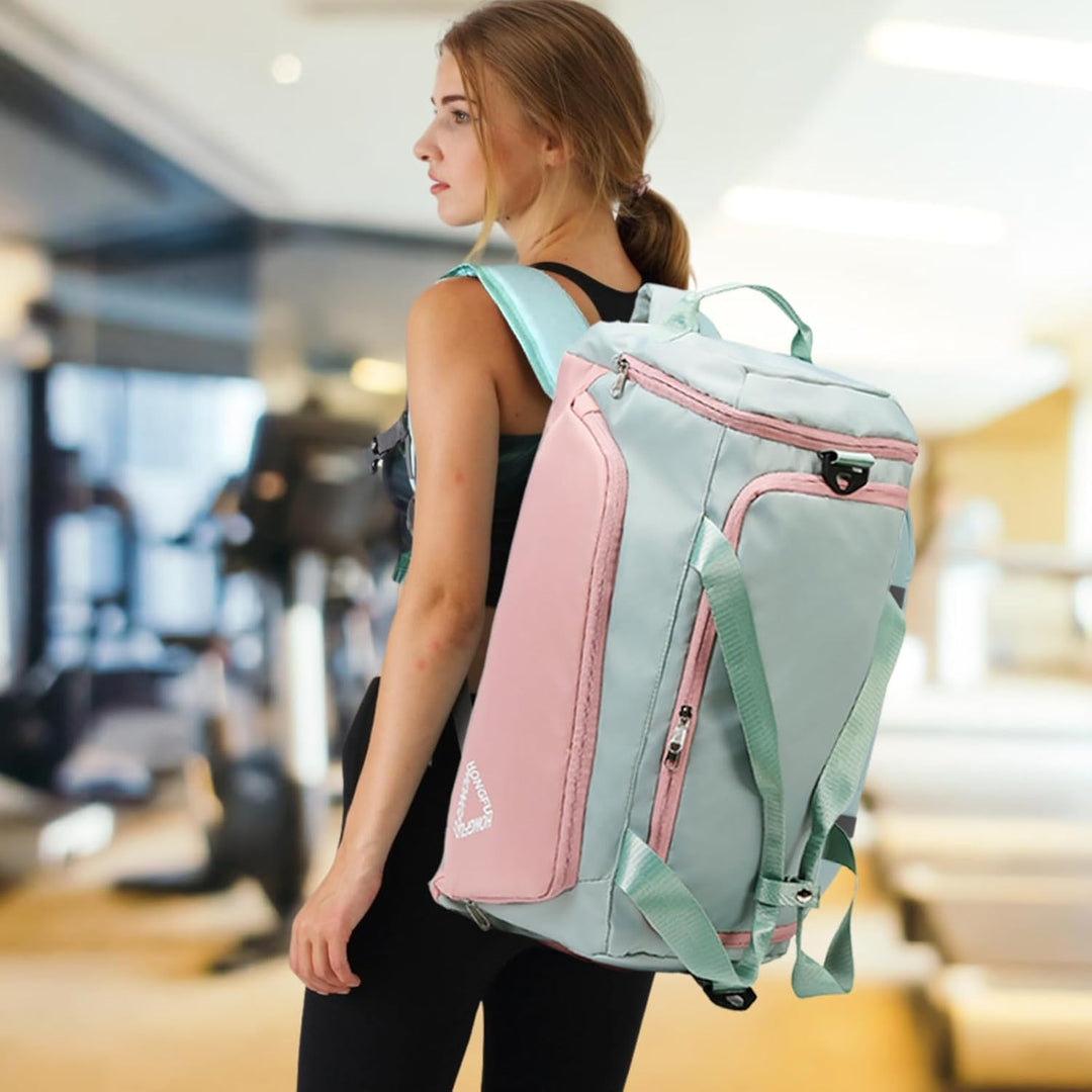 Sporttasche Damen 45L Reisetasche mit Schuhfach Nassfach Wasserdicht Weekender Travel Gym Duffle Bag