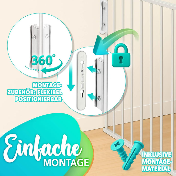 KIDUKU® Kaminschutzgitter mit Tür Metall 180 cm | Absperrgitter Ofenschutzgitter faltbar | Konfigura