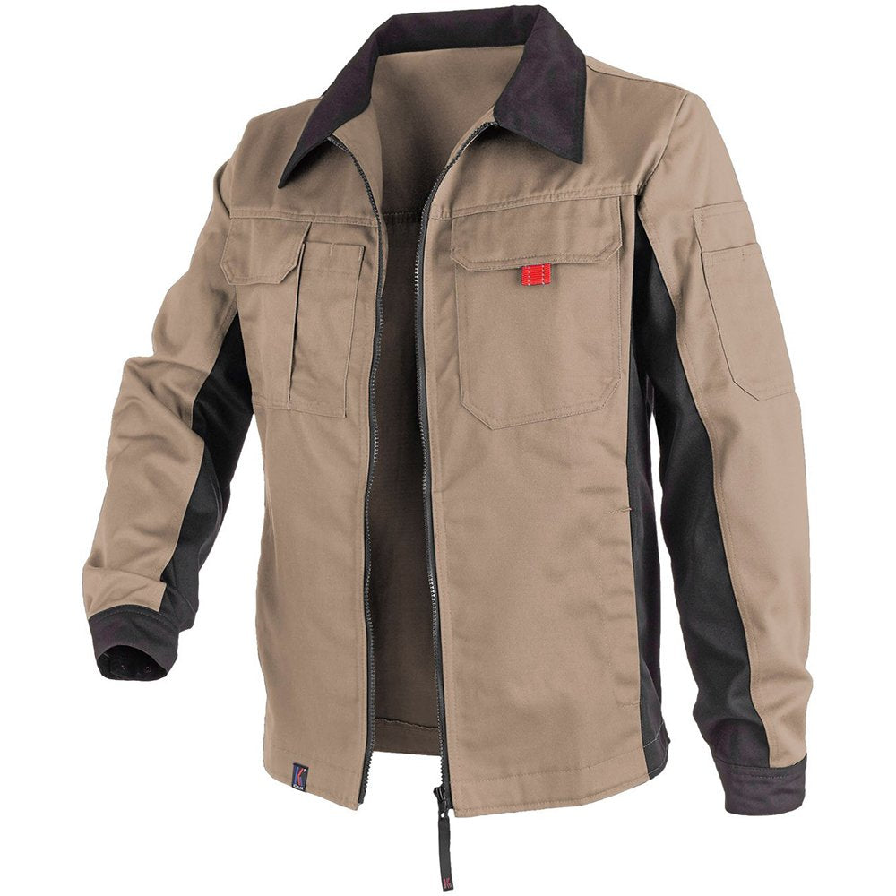 KÜBLER Workwear KÜBLER INNO PLUS Arbeitsjacke beige, Grösse 60, Unisex-Arbeitsjacke aus Mischgewebe,