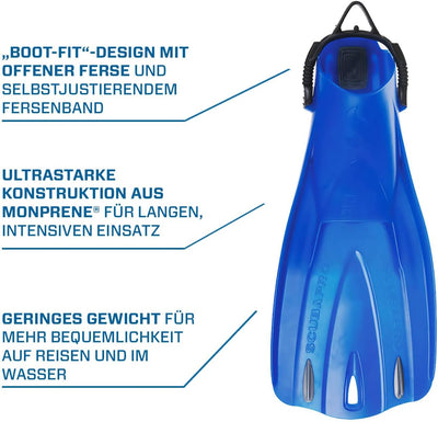 SCUBAPRO GO Sport Geräteflosse Fersenbandflosse Blau M, Blau M