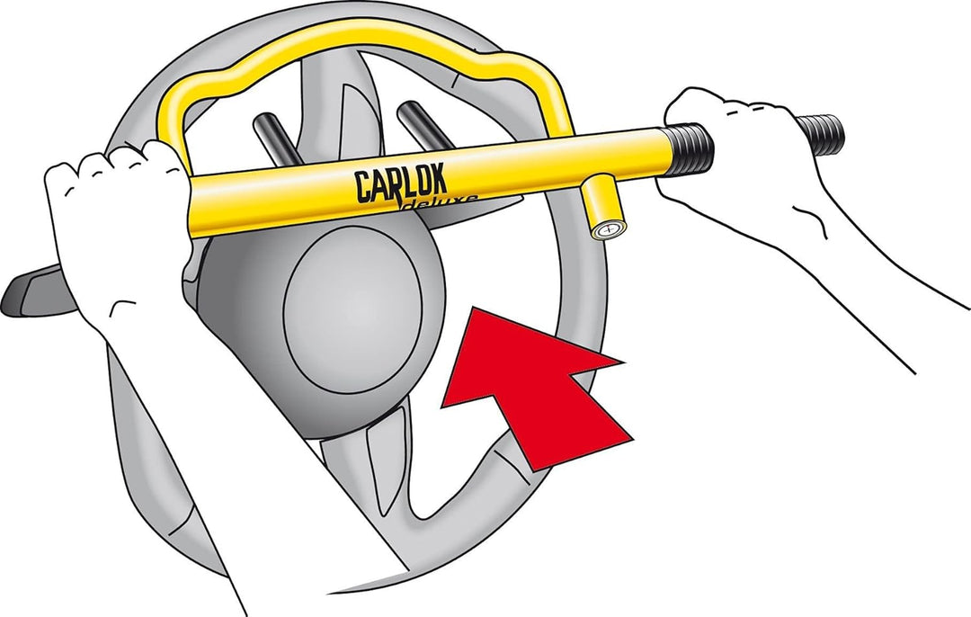 Kleinmetall 60230700 Carlok Deluxe Auto Diebstahlsicherung Lenkradkralle Absperrstange, Silber