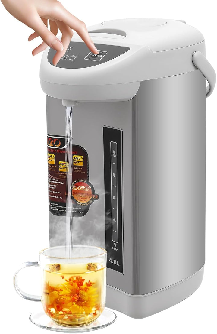Elektrische Thermokanne 4 Liter Wasserspender Heisswasserspender Wasserkocher Teekanne 750 W Edelsta