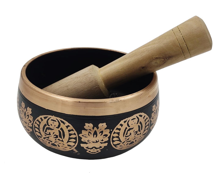 Purpledip 11079A Klangschale aus Metall, handgefertigt, tibetisch-buddhistisches Musikinstrument für