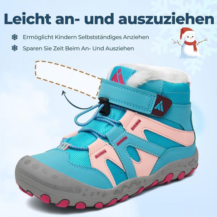 Mishansha Kinder Outdoor Winterschuhe Warm Gefüttert Winterstiefel, Gr.24-38 37 EU Himmelblau, 37 EU