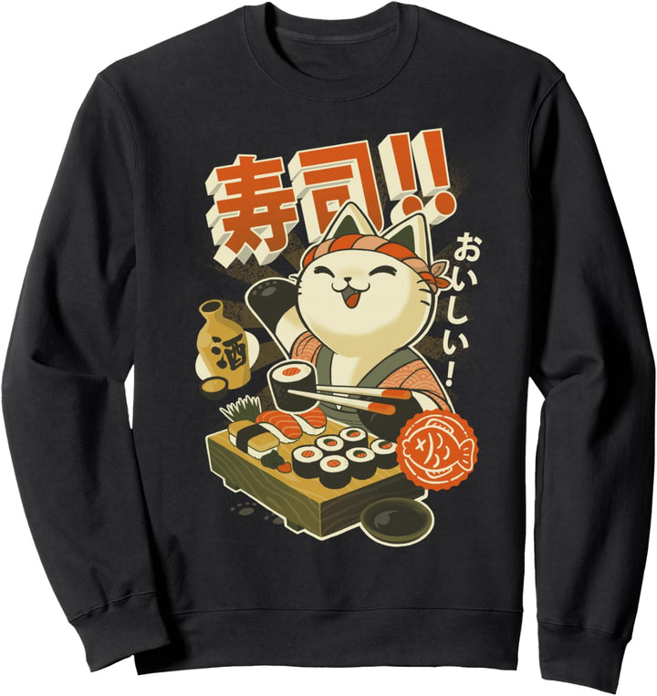 Lustige Sushi Katze Chef Sweatshirt