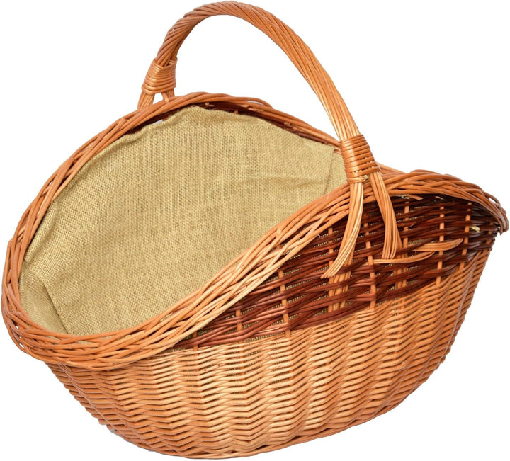 ForYourProtection Kaminholzkorb aus Weide Kaminkorb Holzkorb mit Jute Weidenkorb Holz Kamin Kaminhol