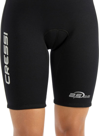 Cressi Med X Lady Shorty 2.5mm - Damen Neopren Shorty Neoprenanzug 2.5 mm XS Schwarz/Weiss/Silber, X