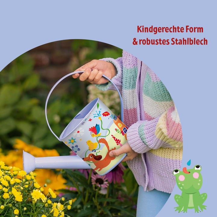 Moses. Mein Zaubergarten Giesskanne, Kinder-Giesskanne aus Metall mit Sprühkopf & ca. 1,3 Litern Fas