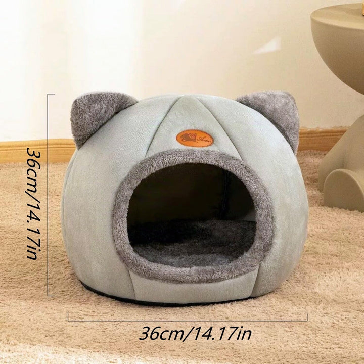 Katzenbett grosse Katzenhöhle Katzenhaus Indoor mit abnehmbarem Katzenkissen,Katzen Bettchen waschba