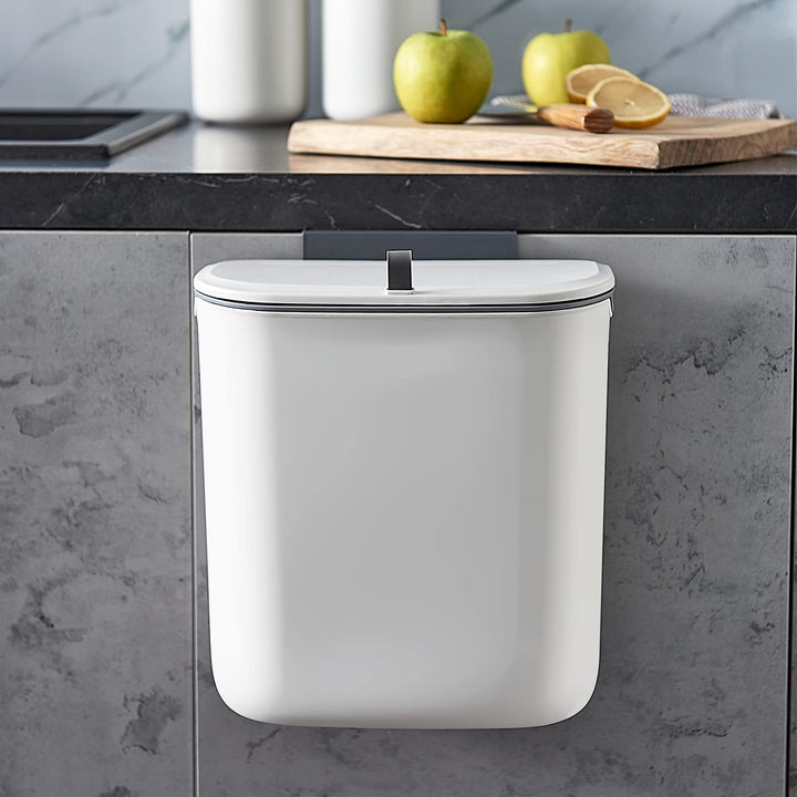 ELPHECO Küchenmülleimer mit Deckel 10L Bio-Mülleimer, hängende Abfallsammler, Kunststoff-Mülleimer f
