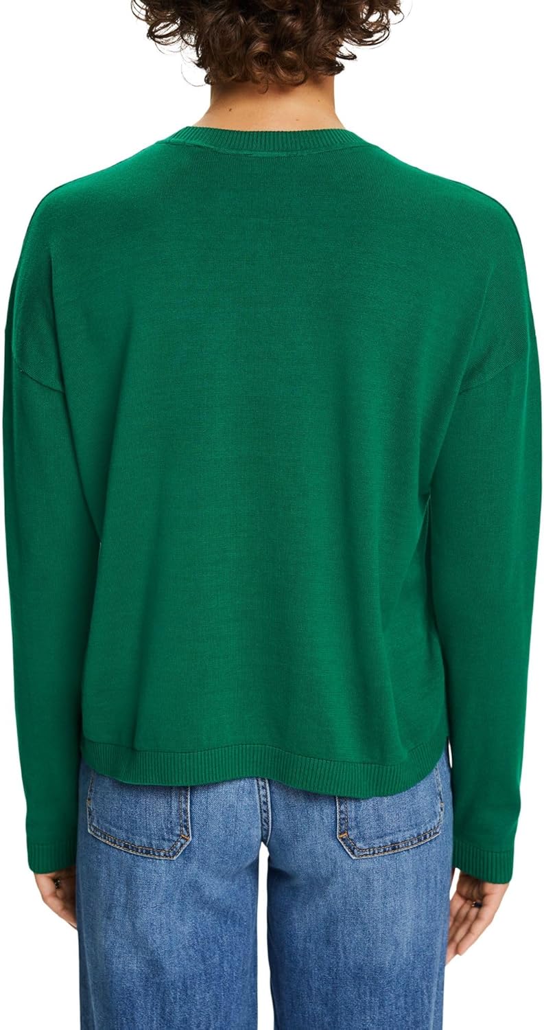 ESPRIT Oversize Pullover, 100% Baumwolle XS Dark Green, XS Dark Green