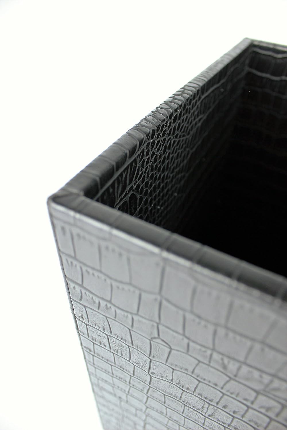 SIGNATURE HOME COLLECTION Papierkorb, Kunstleder, schwarz, 22 x 22 x 28 cm, Schwarz