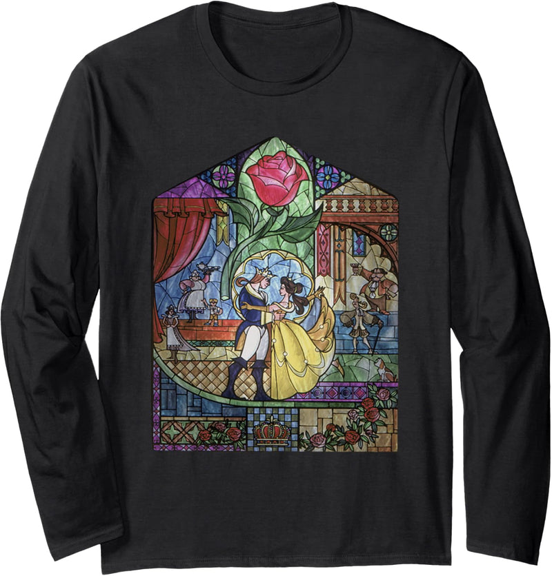 Disney Beauty & The Beast Stained Glass Rose Langarmshirt