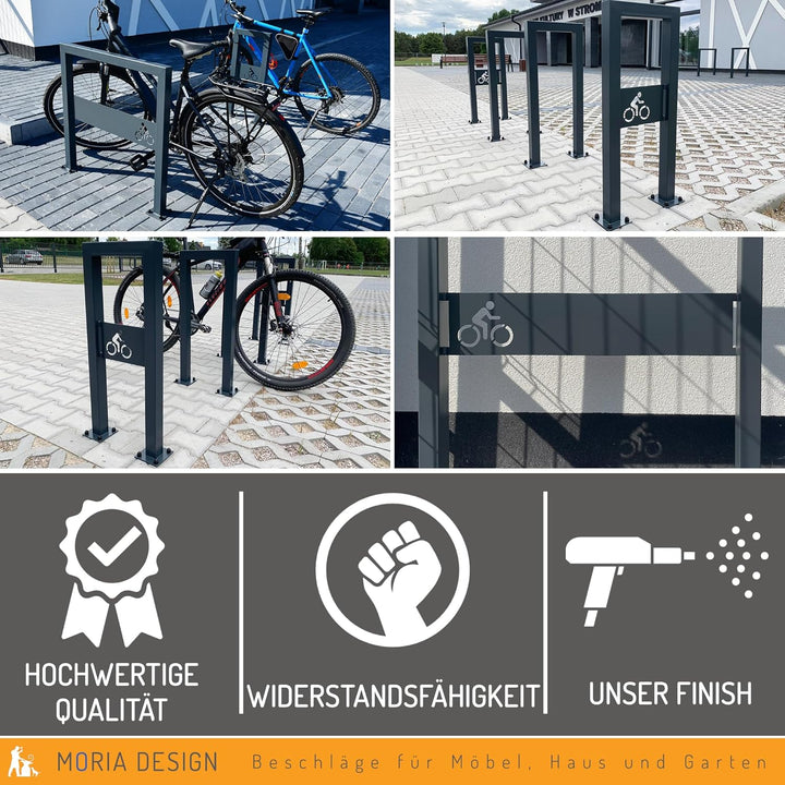 MORIA DESIGN Fahrradständer Boden - 78 cm Bodenparker für 2 Fahrräder - stabiler Fahrradständer für