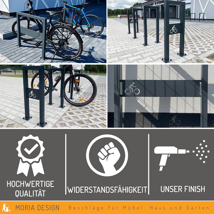 MORIA DESIGN Fahrradständer Boden - 78 cm Bodenparker für 2 Fahrräder - stabiler Fahrradständer für