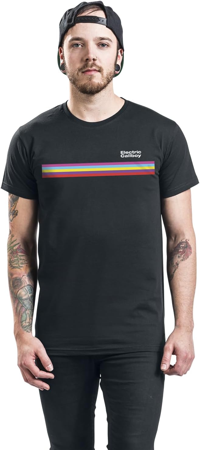 Electric Callboy Stripe Männer T-Shirt schwarz 3XL 100% Baumwolle Band-Merch, Bands