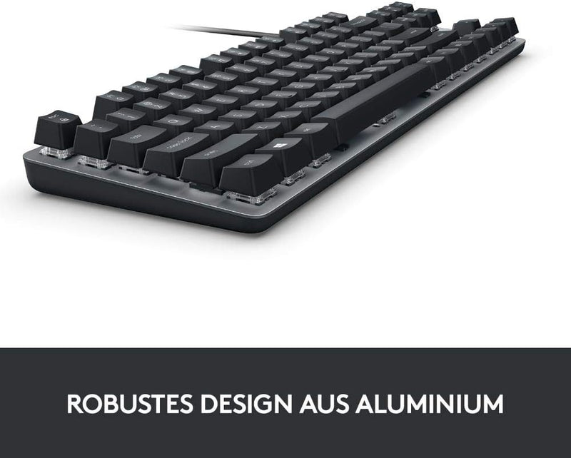 Logitech K835 TKL Kabelgebundene Mechanische Aluminium Tastatur - Tenkeyless PC Keyboard mit kompakt