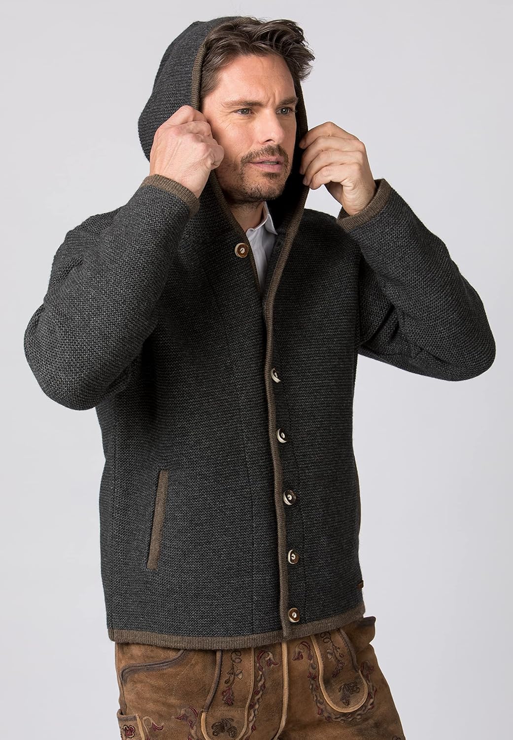 Stockerpoint Herren Jacke Alex Strickjacke 46 Anthrazit, 46 Anthrazit