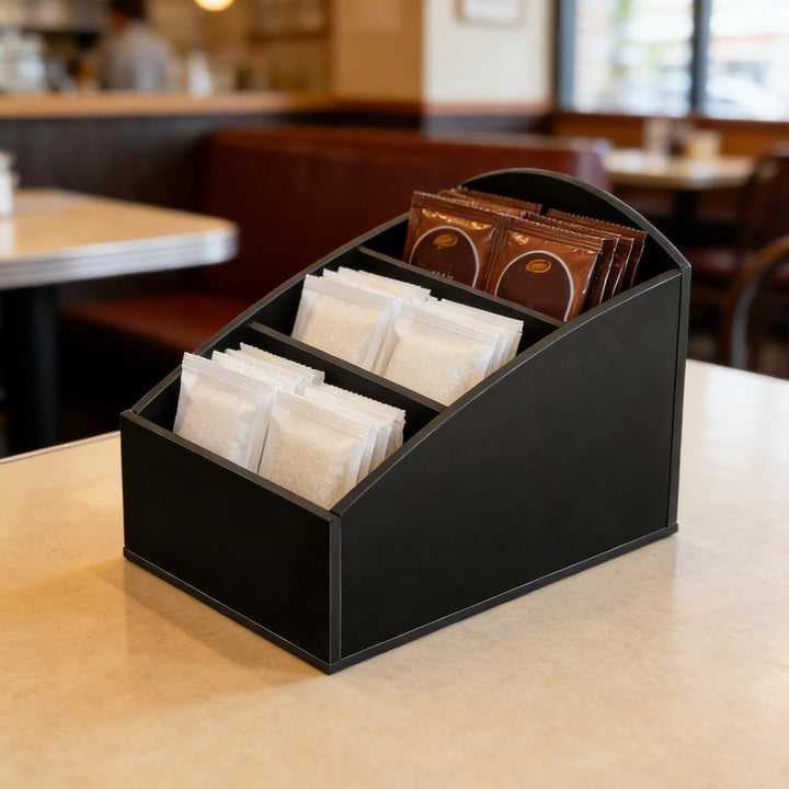 Baluue 2 Stück Kompakter Kaffee Organizer mit Separatem Fächersystem für Teebeutel Zuckertüten und G