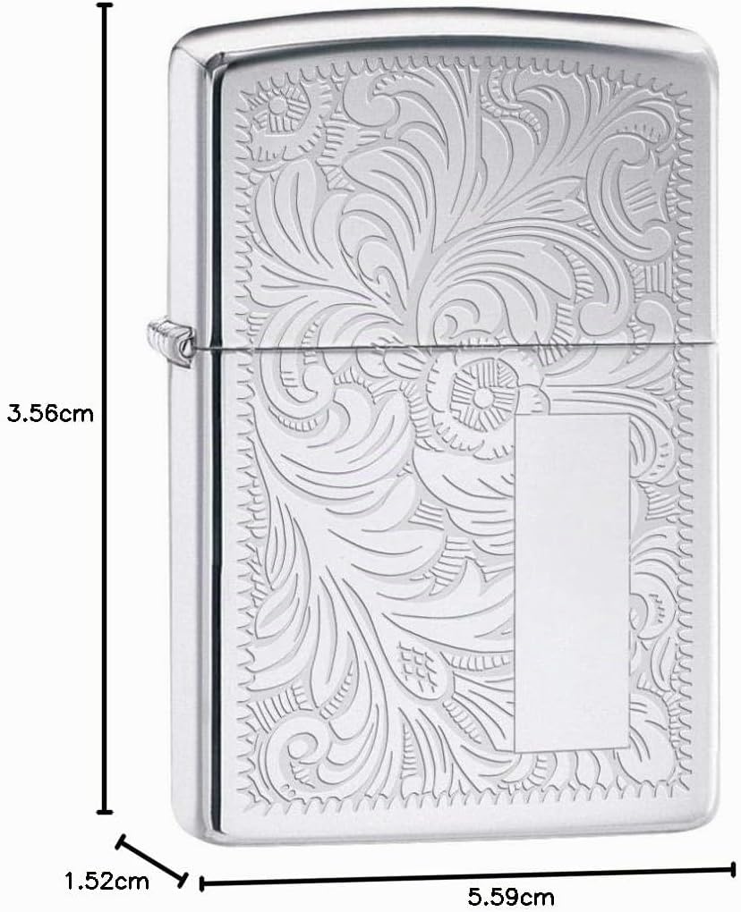 Zippo 352 60000813 Venetian Chrome Feuerzeug, Messing, Silber, 5, 5cm
