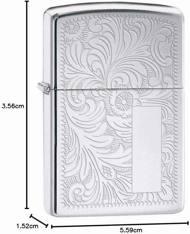 Zippo 352 60000813 Venetian Chrome Feuerzeug, Messing, Silber, 5, 5cm