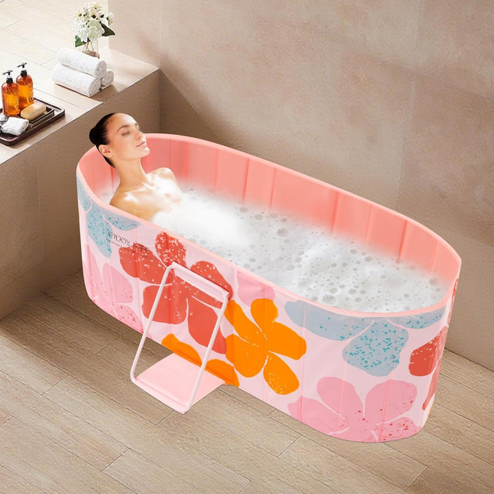 Faltbare Badewanne tragbare Pools für Familien SPA, Wärmespeicher Freistehende Badewanne Becken, auf