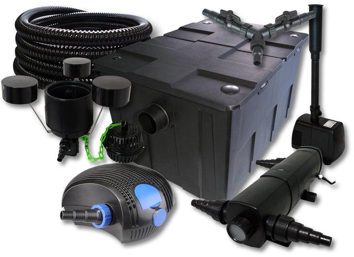 SunSun Komplettset: CBF-550 Teichfilter bis 60000 L, CTF-12000 Teichpumpe 12000l/h 100W, CUV-218 Tei