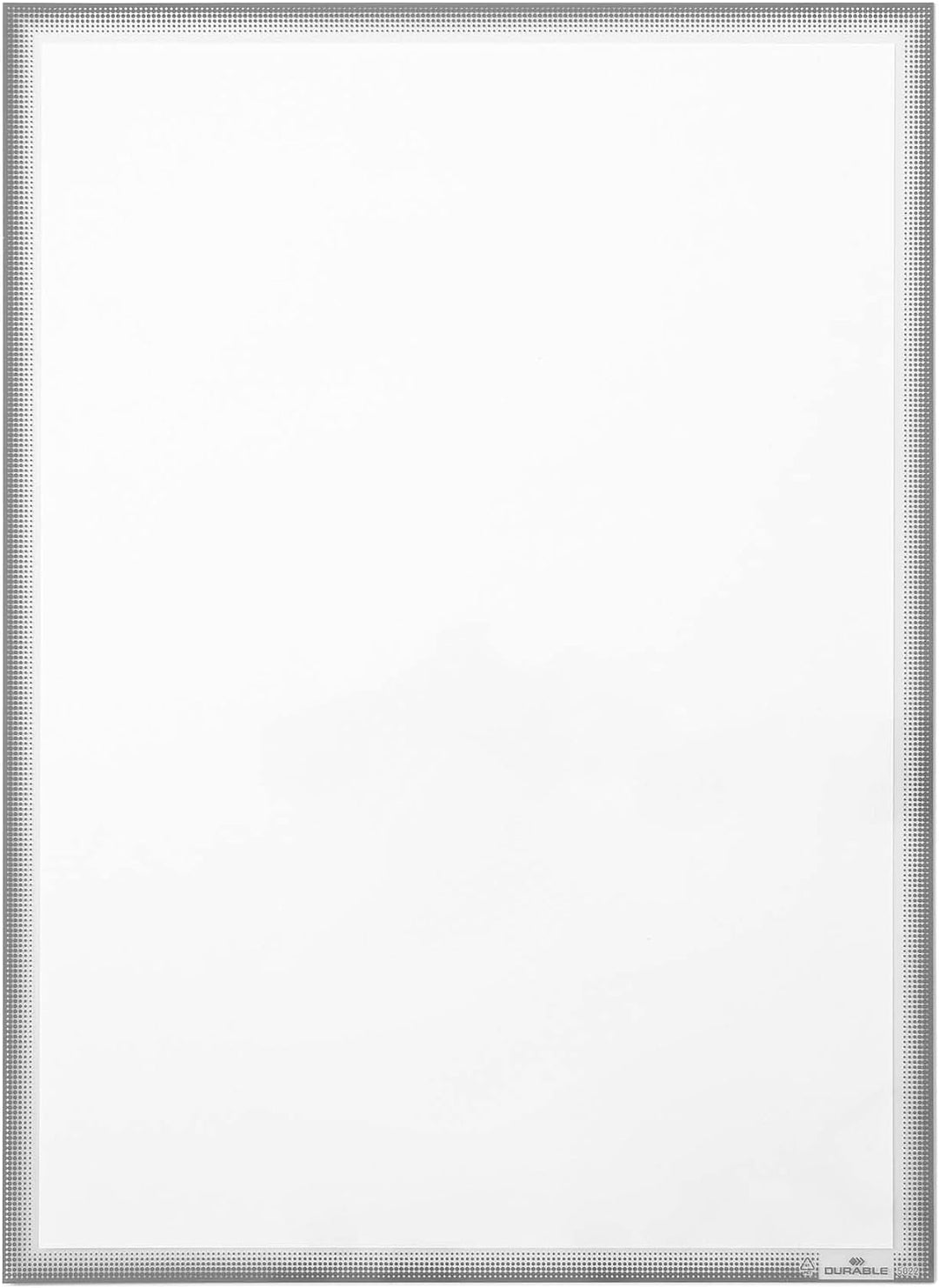 Durable 502257 Infotasche A3 statisch haftend, UV-beständig für Glasflächen, grau, 5 Stück, 5 Stück