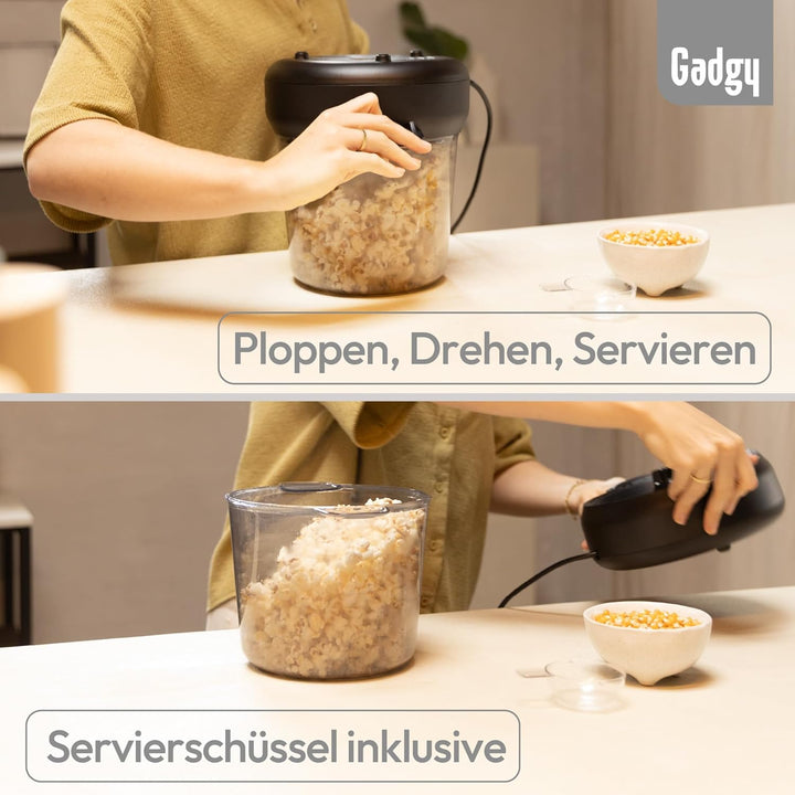 Gadgy Popcorn Maschine Premium - Popcorn Maker Heissluft 4,5 L - Popcornmaschine mit Antihaftbeschic
