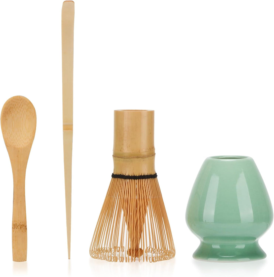 Matcha Schneebesen Set, Matcha Schneebesen (Chasen), traditionelle Schaufel (Chashaku), Teelöffel, K