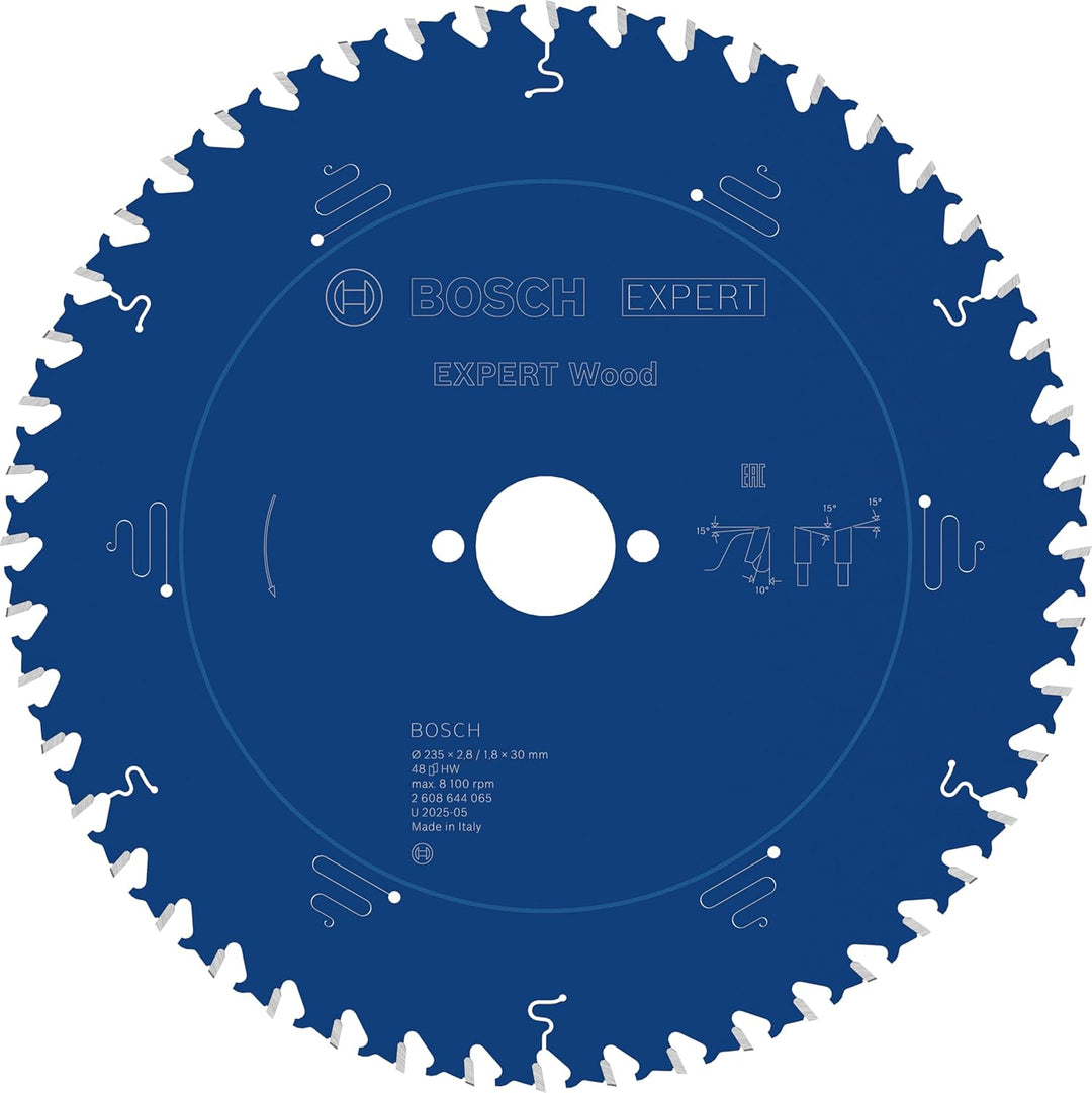 Bosch Professional 1x Kreissägeblatt Expert for Wood (Holz, Sägeblatt Ø 235 x 30 x 2,8 mm, 48 Zähne,