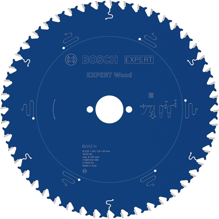 Bosch Professional 1x Kreissägeblatt Expert for Wood (Holz, Sägeblatt Ø 235 x 30 x 2,8 mm, 48 Zähne,