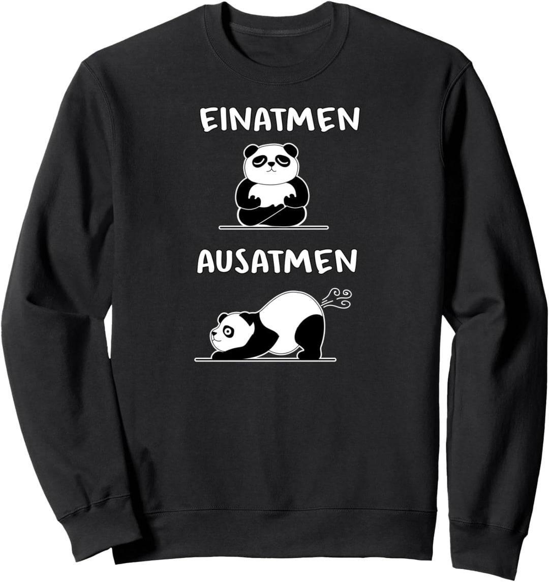 Yoga Panda Meditation Buddhismus - Einatmen Ausatmen Sweatshirt