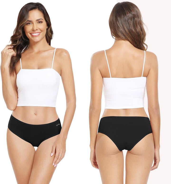 anqier Unterhosen Damen, 6er Pack Baumwolle Panties Atmungsaktiv Slips Damen Bequeme Hipster Frauen