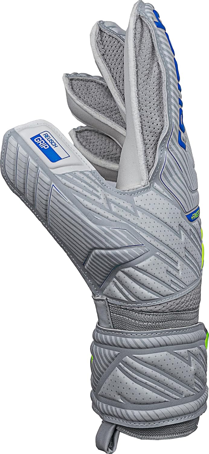 Reusch Herren Attrakt Finger Support Unisex Torwarthandschuhe mit Aussennaht Schnitt und Grip Belag,