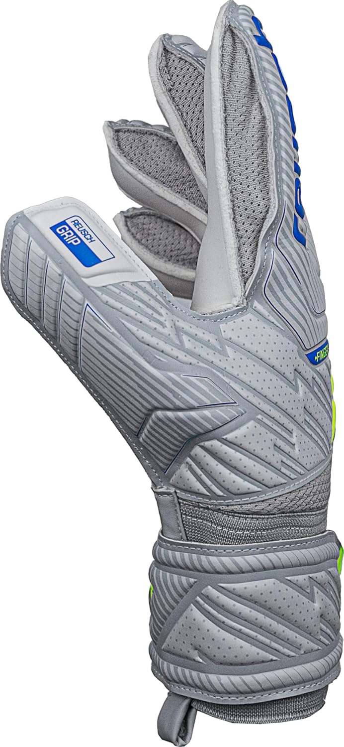 Reusch Herren Attrakt Finger Support Unisex Torwarthandschuhe mit Aussennaht Schnitt und Grip Belag,