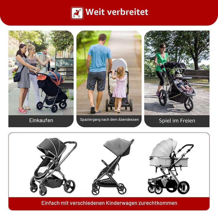 Buggy Board Universal Trittbrett für Kinderwagen, mitfahrbrett mit abnehmbarem Sitz bis 25kg, kompat