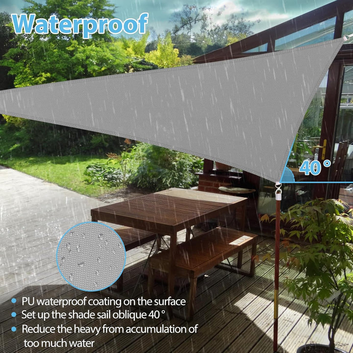 Sonnensegel Dreieckig, 3x3x3m, Sonnenschutz Wasserdicht Windschutz UV Schutz 99% Sunsegel mit Ösen S