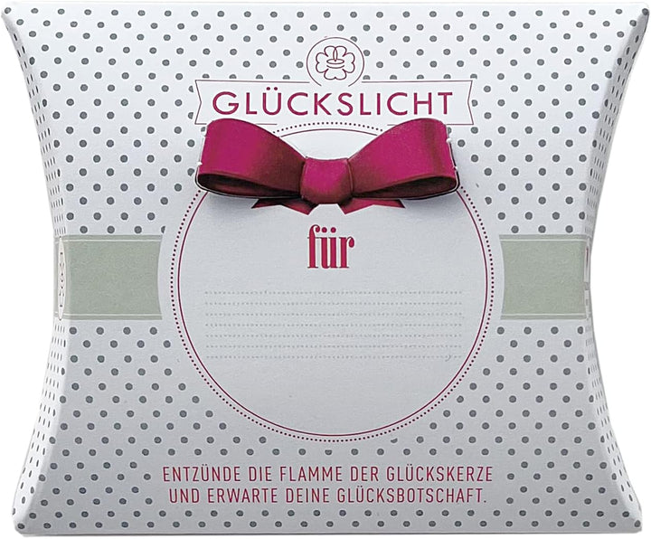 Glückslicht/Dots/Glückslicht für … / personalisierbar/Elegante weisse Geschenkbox mit zartgrünen Pun